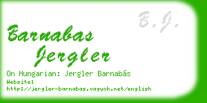 barnabas jergler business card